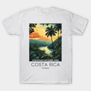 A Vintage Travel Illustration of Corcovado National Park - Costa Rica T-Shirt